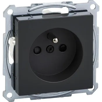 Elektrická zásuvka Schneider MTN2500-0414 Zásuvka 2P+E, 16A, 250V, bezšroubová, antracit, System-M