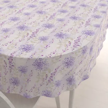 ubrus Dekorační oválný ubrus PML-069 Fialové květy na bílém 100x140 cm
