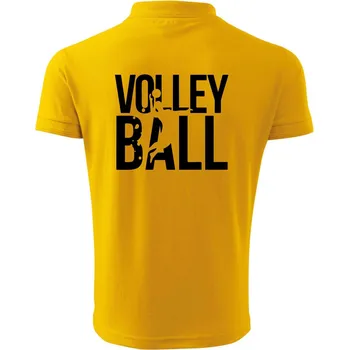 Pánská košile Volleyball nápis - Polokošile pánská Pique Polo 203 - 3XL ( Žlutá )