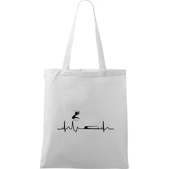 EKG skok do dálky - Taška bavlněná - 42 x 38 cm ( Bílá )