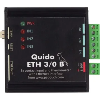 Quido_ETH_ 3/0B: 3 vstupy pro kontakt a teploměr