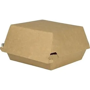 Jednorázové nádobí Gastro obaly Krabička na hamburger kraft 13x13x10 cm (min. počet 450ks)