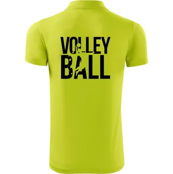 Pánská košile Volleyball nápis - Polokošile Victory sportovní (dresovina) - L ( Limetková )