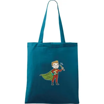 Super učitel - Taška bavlněná - 42 x 38 cm ( Petrolejová )