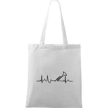 Nákupní taška Trubka ekg - Taška bavlněná - 42 x 38 cm ( Bílá )