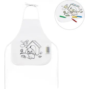 Kuchyňská zástěra STRICKER Dětská zástěra na vybarvení NILO Barva: bílá