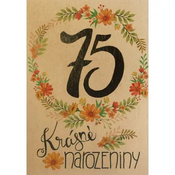 Kalendář Přáníčko BeBechy – recyklovaný papír - 75 narozeniny