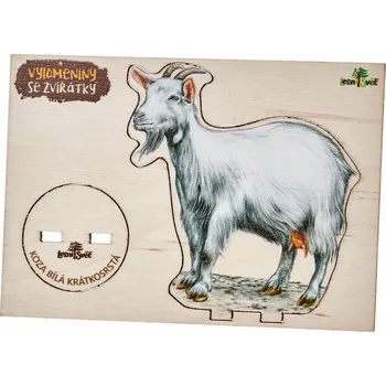 Dřevěná hračka Lesní svět Vylomeniny se zvířátky S - koza