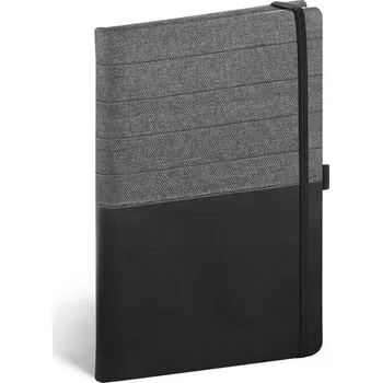 Zápisník Notes Skiver černošedý, linkovaný, 13 × 21 cm Baagl