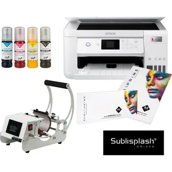 Tiskárna Sublimační sada na potisk hrnků Epson ET-2856 A4+ inkousty Sublisplash 80 ml + sublimační papíry SubliPrime + Sublisplash Driver + sublimační lis na hrnky PRIME AP1803 sublimace termotransfer