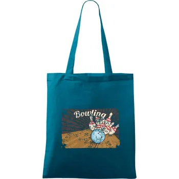 Bowling plakát - Taška bavlněná - 42 x 38 cm ( Petrolejová )