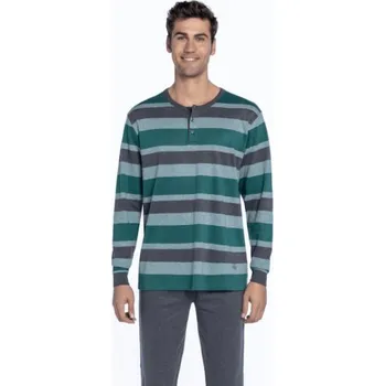 Pánské pyžamo Soft Cotton GUASCH Pánské pyžamo SANTOS 4XL Zelená GUASCH Pánské pyžamo SANTOS 4XL Zelená - 8431204659282