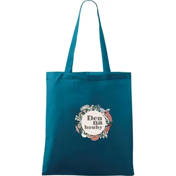 Den na houby - Taška bavlněná - 42 x 38 cm ( Petrolejová )