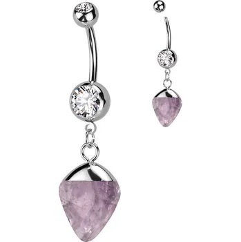 Piercing Piercing do pupíku léčivý kámen - ametyst