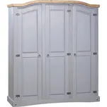 vidaXL Šatní skříň mexická borovice Corona 3 dvířka šedá