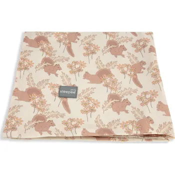 Dětská deka Sleepee Bambusová deka/šátek Bamboo 3v1 Vintage Animals Almond