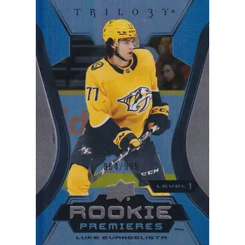 Karetní hra insert RC karta LUKE EVANGELISTA 23-24 Trilogy Common Rookie Premieres Level 1 /999