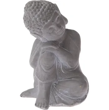 Betonová soška Buddha, 16 x 11 cm, šedá