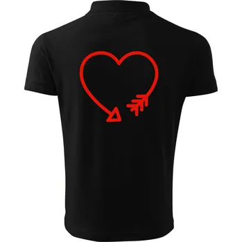 Pánská košile Srdce šíp - Polokošile pánská Pique Polo 203 - M ( Černá )
