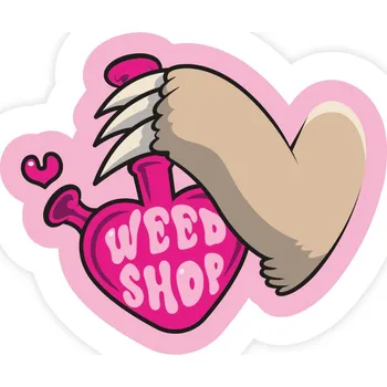 Nášivka Samolepka růžový bong - weedshop