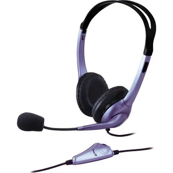 Sluchátka Genius HS-04S Headset, drátový, náhlavní, mikrofon, 1× 3,5mm jack, černo-stříbrný 31710156101