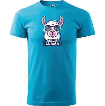 ON-DESIGN Tričko s NO PROB-LLAMA Velikost: XL, Barva: tyrkysová