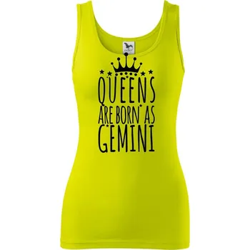 Queens are born as Gemini - Blíženci - Dámské tílko - XS ( Limetková )
