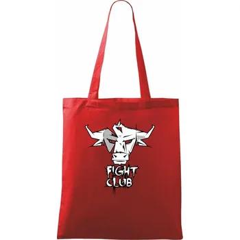 Nákupní taška Fight club - býk - Taška bavlněná - 42 x 38 cm ( Červená )