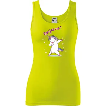 Dámské tričko Jednorožec Opiješ mě? - Dámské tílko - L ( Limetková )