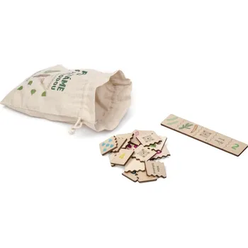 Dřevěná hračka Lesní svět Montessori počítací pomůcka Listy a plody