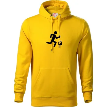 Pánská mikina Orientační běh muž-žena - Mikina pánská Cape s kapucí - L ( Žlutá )