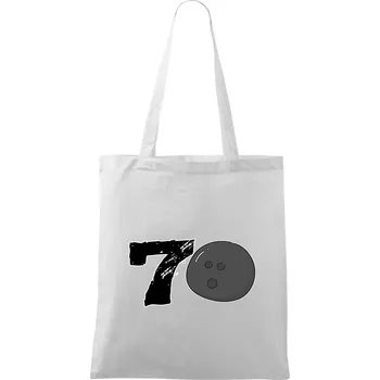 Bowling kulaté narozeniny 70 - Taška bavlněná - 42 x 38 cm ( Bílá )