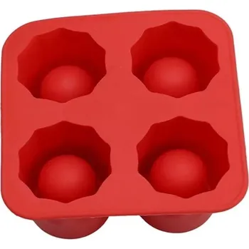 Tvořítko na led Čtyřmístná forma na led | silikonová forma na ledové panáky - červená