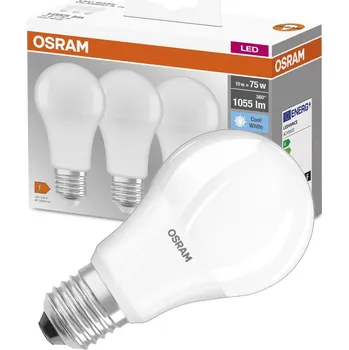 Žárovka 3PAK LED žárovka E27 A60 10W = 75W 1055lm 4000K Neutrální 200° patice OSRAM