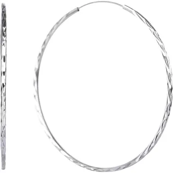 Náušnice Bealio BEALIO Stříbrné náušnice BROUŠENÉ KRUHY 70 mm 03-04718-1140