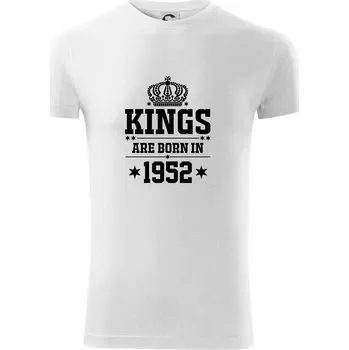 Pánské oblečení Kings are born in 1952 - Viper FIT - Pánské zůžené tričko - L ( Bílá )