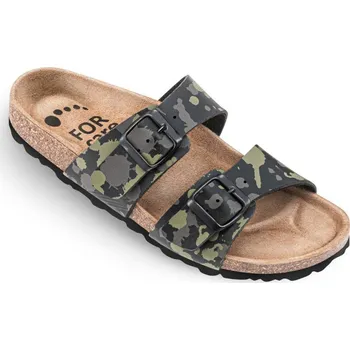 Dámské pantofle Pantofle korkové FORcare 203037 černá potisk skvrny 41