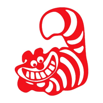 Samolepící dekorace SAMOLEPKA Kočka 043 levá s úsměvem (10 - červená) NA AUTO, NÁLEPKA, FÓLIE, POLEP, TUNING, VLASTNÍ TEXT, TISK, AUTOSAMOLEPKY.cz, POLEPY, OBRÁZEK, LOGO, SAMOLEPKY