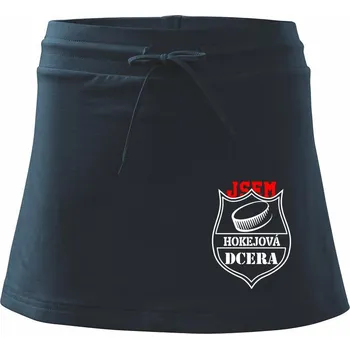 Dámské oblečení Hokejová dcera - puk - Sportovní sukně - two in one - L ( Námořní modrá (velmi tmavá - téměř černá) )