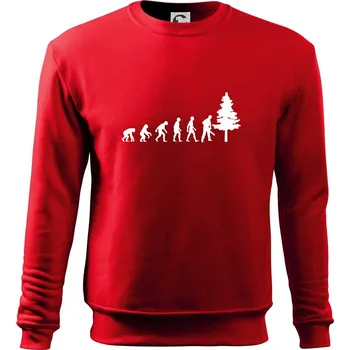 Evoluce dřevorubec - pila a strom - Mikina Essential dětská - 146 cm/10 let ( Červená )