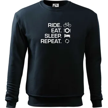 Ride Eat Sleep Repeat kolo - Mikina Essential dětská - 146 cm/10 let ( Námořní modrá (velmi tmavá - téměř černá) )