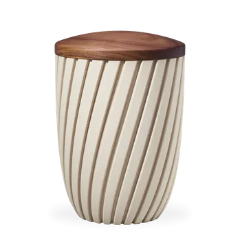 Smuteční dekorace Ekologická urna Rillen - Béžová/Ořech