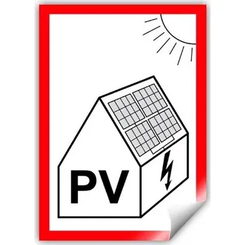 PV symbol na fotovoltaiku 75x105 mm UV lamino - matné