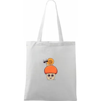 Nákupní taška Šnek a houba - Taška bavlněná - 42 x 38 cm ( Bílá )