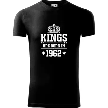 Pánské tričko Kings are born in 1962 - Viper FIT - Pánské zůžené tričko - M ( Černá )