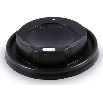 Jednorázové nádobí Víčko vypouklé černé pro kelímky Ø 80 mm [100 ks] (76298-1N, CH2N)
