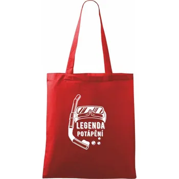 Nákupní taška Legenda potápění - Taška bavlněná - 42 x 38 cm ( Červená )