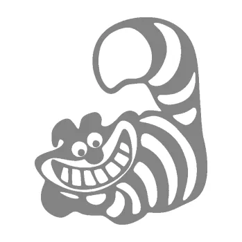 Samolepící dekorace Kočka 043 levá s úsměvem (17 - šedá) SAMOLEPKA NA AUTO, NÁLEPKA, FÓLIE, POLEP, TUNING, VLASTNÍ TEXT, TISK, AUTOSAMOLEPKY.cz, POLEPY, OBRÁZEK, LOGO, 3D STICKERS