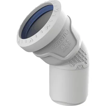 Kanalizační potrubí Koleno odpadní odhlučněné Wavin AS+ PP ASB 45°, DN 200, světle šedá