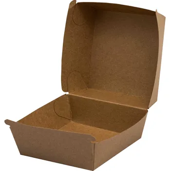 Party nádobí Box na hamburger kraft, 145x145x83 mm, 50 ks
